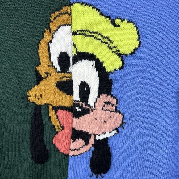 RARE Monse X Disney Pluto & Goofy Asymmetrical Staggered Wool‎ Sweater Women’s M - Picture 5 of 10